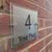 MODERN HOUSE SIGN PLAQUE DOOR NUMBER STREET GLASS EFFECT ACRYLIC HOUSE NAME   152513391993